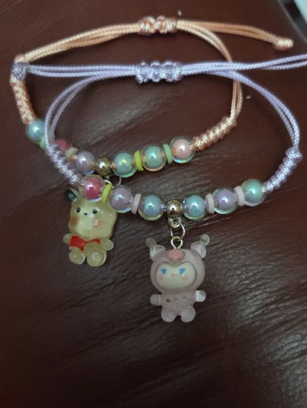 Hello Kitty Pastel Beaded Charm Bracelets with Character Pendants